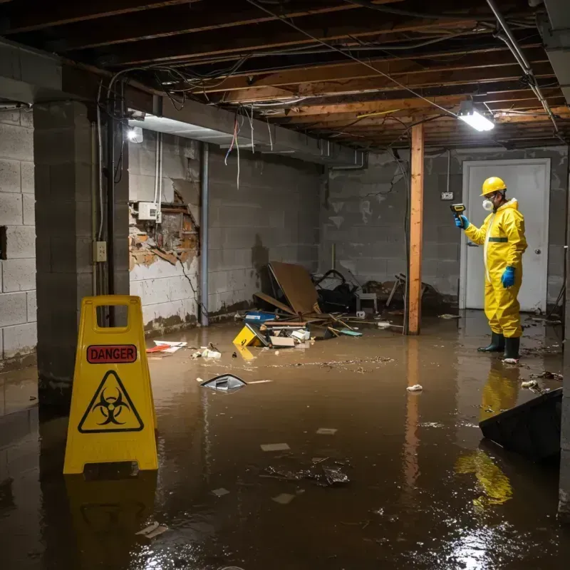 Flooded Basement Electrical Hazard in Bayonet Point, FL Property